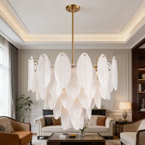 What materials are used in modern chandeliers?