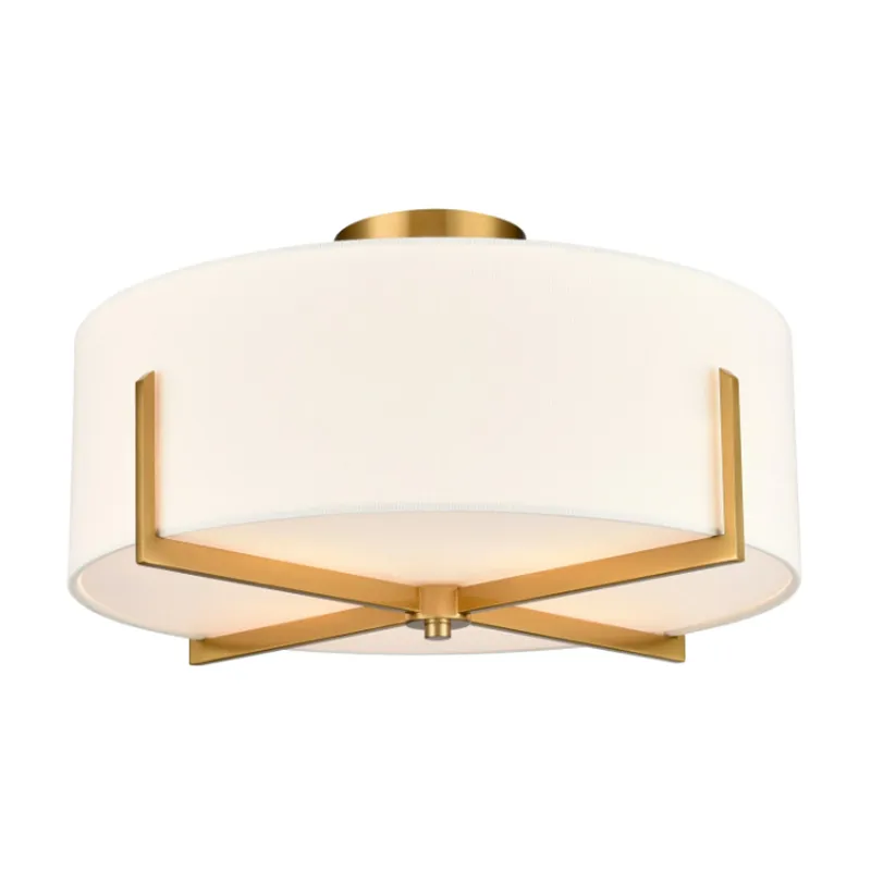 How Can a Modern Ceiling Lamp with Cream Textured Fabric Shade Transform Contemporary Interior Spaces