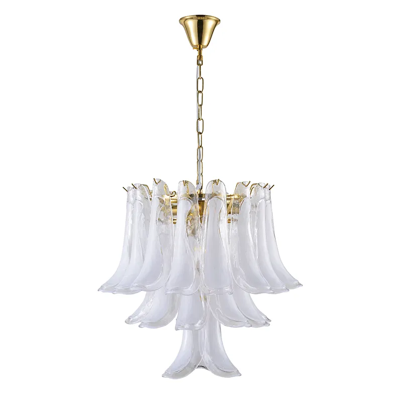 7-Light Handmade Art Glass Modern Chandelier