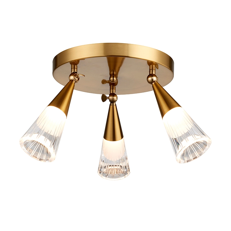 Adjustable 3-Light Glass Cone Ceiling Fixture