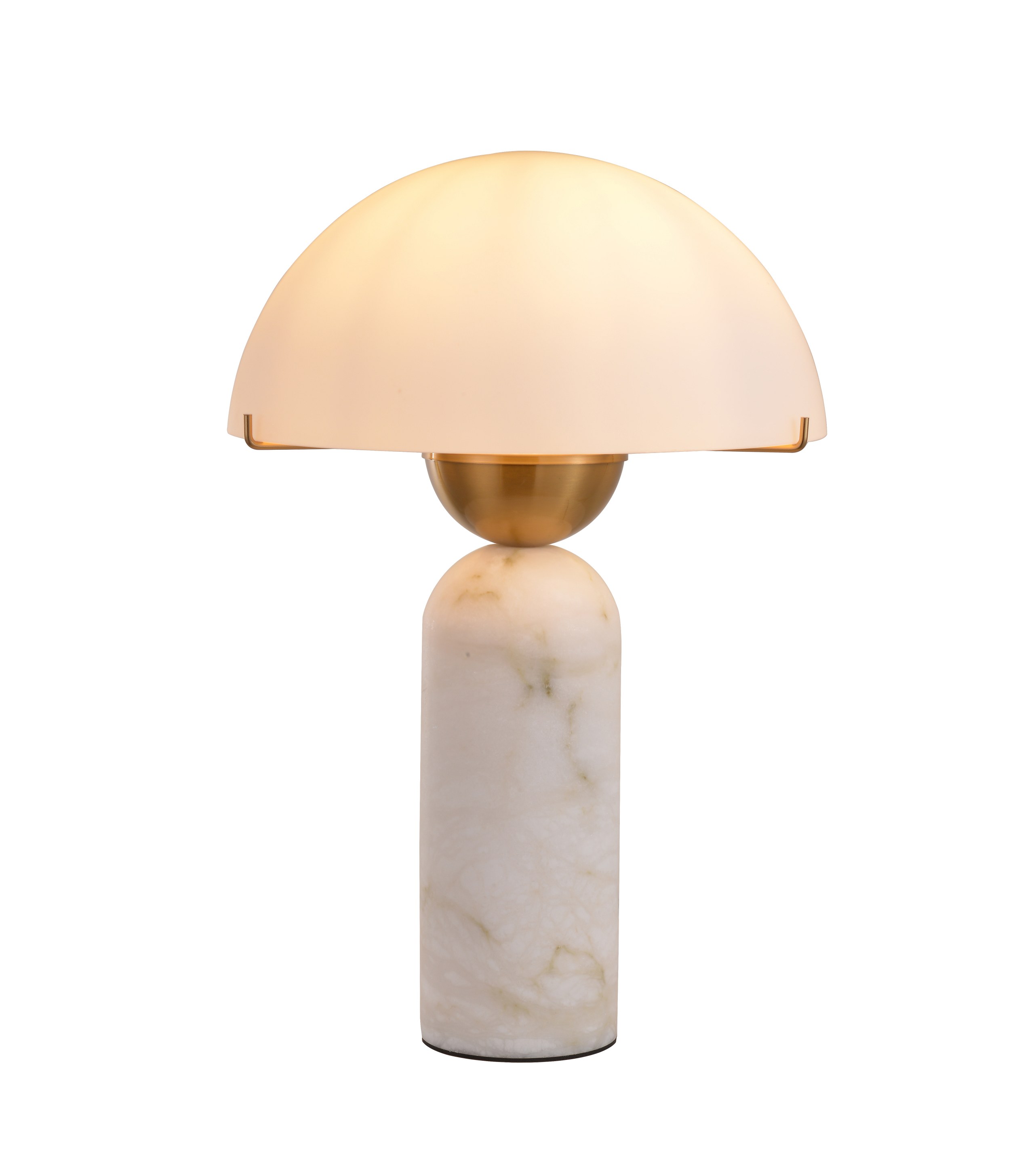 Alabaster mushroom table lamp