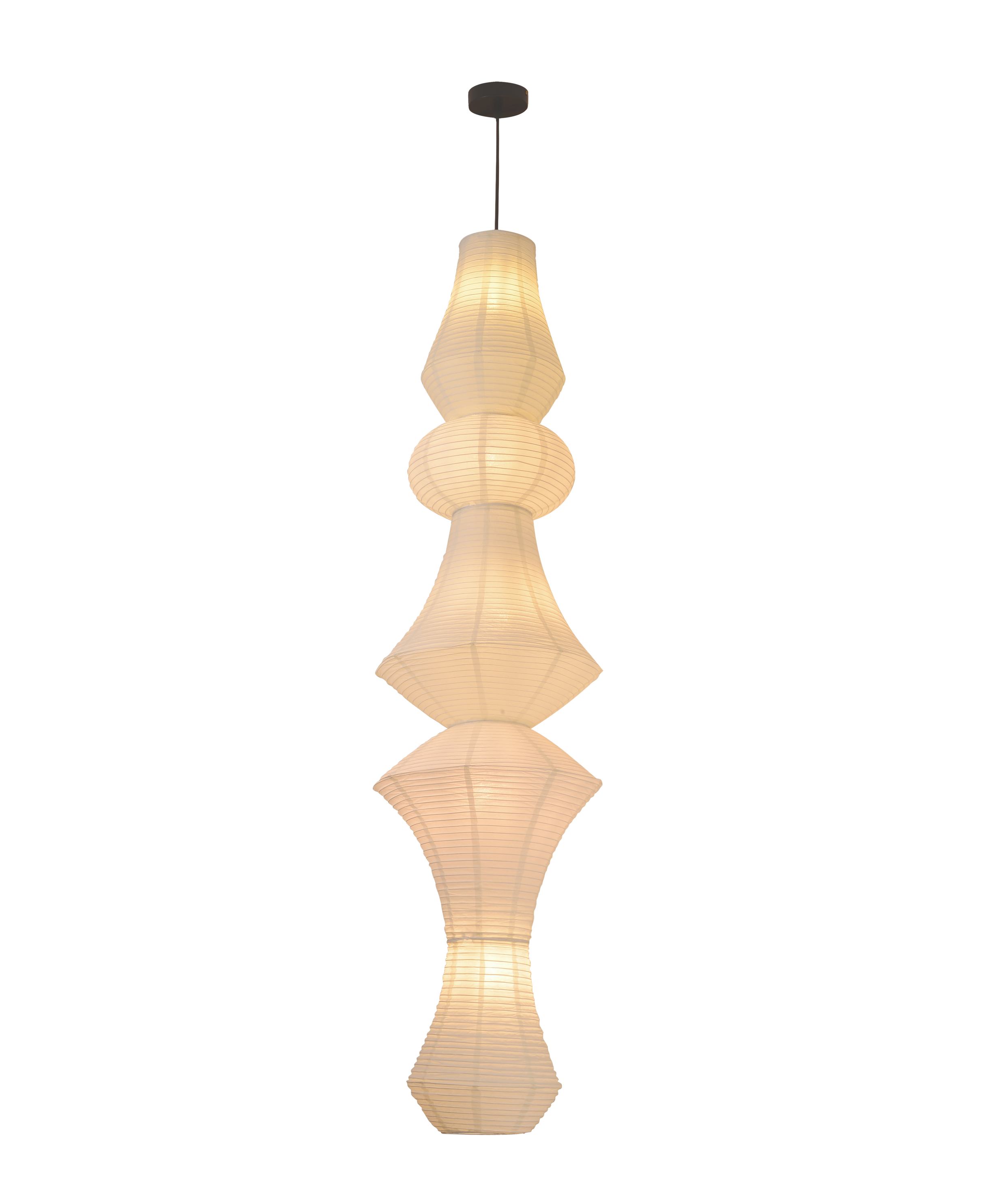 Artistic Vertical Paper Lantern Pendant Chandelier