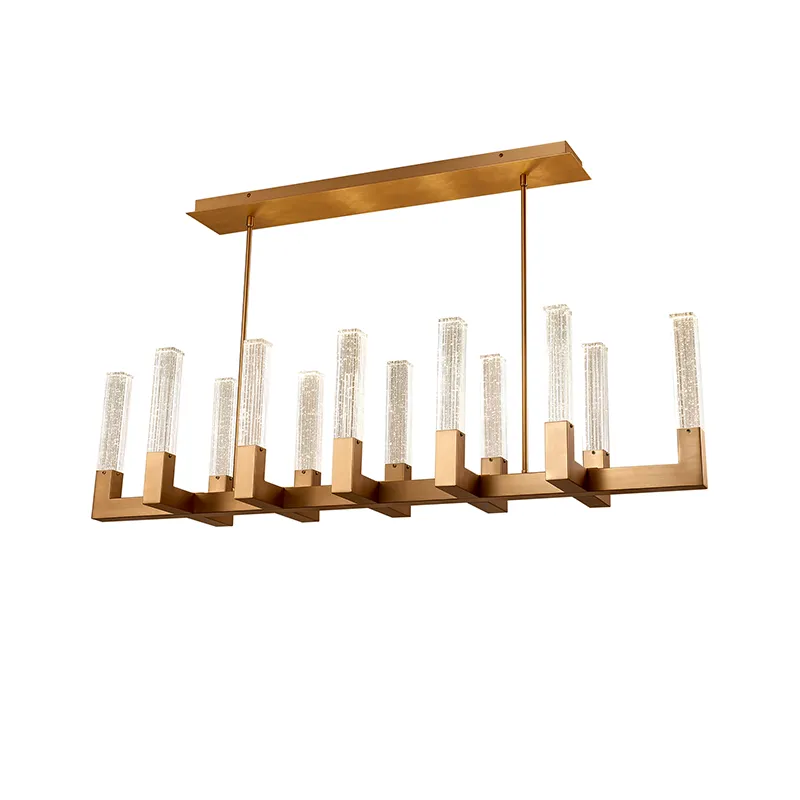 Brass Colored Bubble Crystal Chandelier