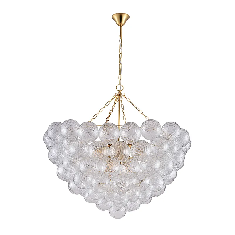 Bubble Ball Swirled Art Glass Chandelier