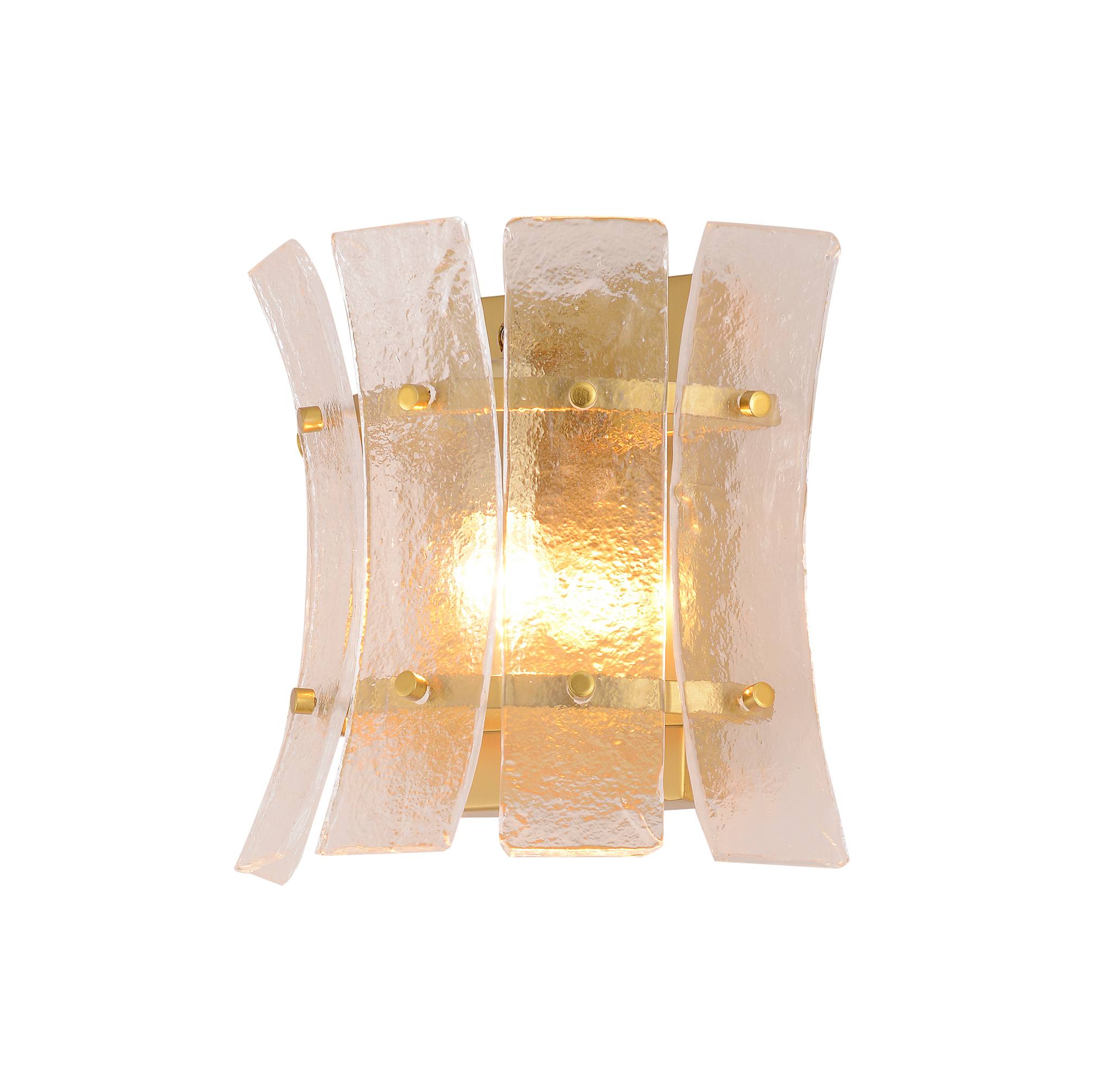 Light Luxury Curved Textured Glass Wall Sconce