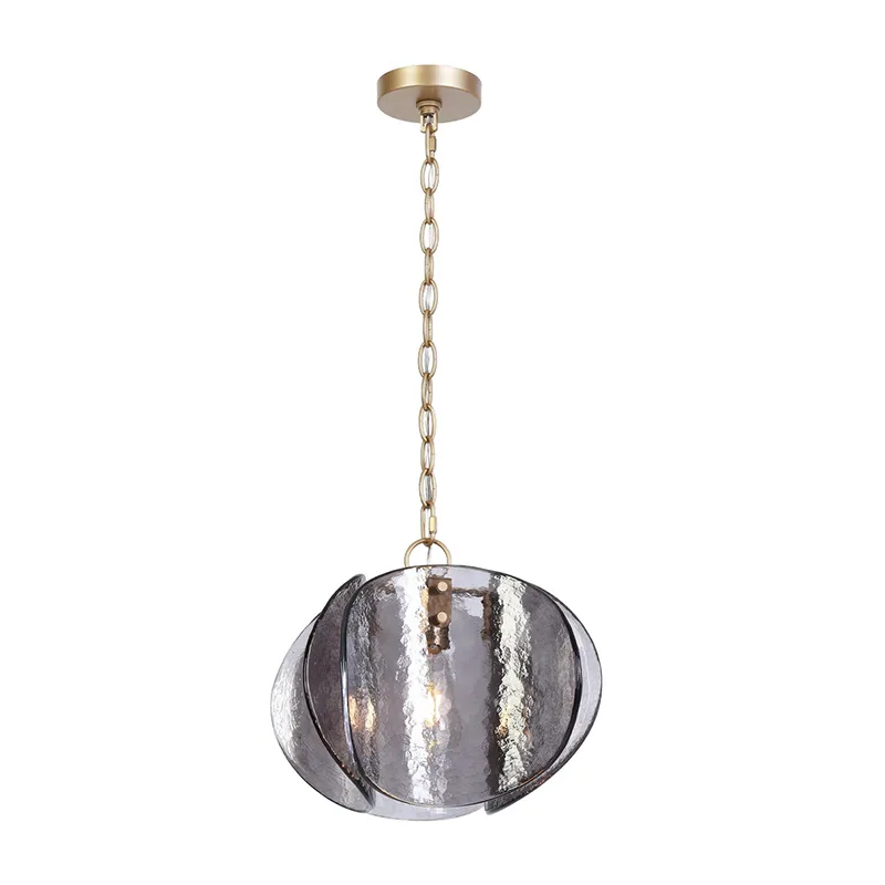 Smoke Gray Glass Modern Single Pendant Light