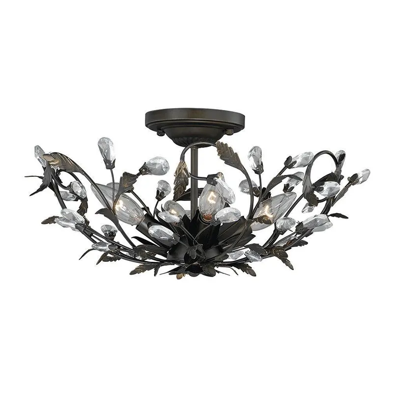 Vintage Crystal Ceiling Light Fixture